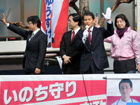 門知事候補、キャラバン宣伝