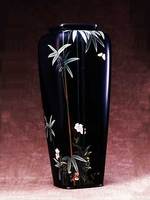 並河靖之「蝶に竹花図花瓶」