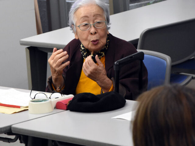 「戦争の記憶」語り継ぐ　共産党元京都市議・有吉節子さん迎え講演会／民青京大班の学祭企画