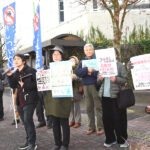 「水道民営化押し付け反対」　全国行動に連帯　城陽市・市民らがスタンディング