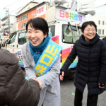 国の政治と一体の府政と対決「命と暮らし守る温かい府政に」府議補選右京区予定候補・山口咲子さんが街頭訴え　