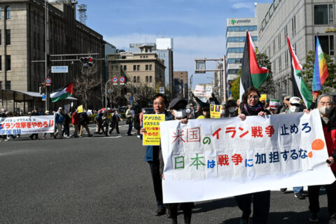 高市首相は無法な戦争に手を貸すな　京都市内で市民200人がアピール「イラン戦争ただちに止めろ」
